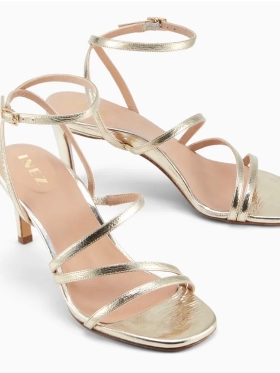 Inez Sophia Gold Metallic Shoes Size 7.5/8